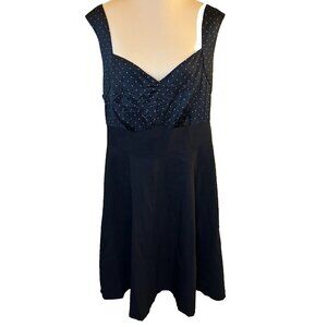NWT Torrid Sleeveless Swing Dress Size 18 Polka Dot, White/Black, Retro 50s #238